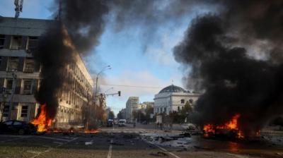 ਮਿਜ਼ਾਈਲ ਹਮਲੇ ਤੋਂ ਬਾਅਦ ਯੂਕਰੇਨ ਦੀ ਤਸਵੀਰ