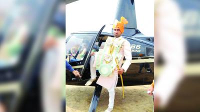 Groom Hires Helicopter for Baraat