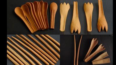 hyderabad narayan pespati has made a spoon using wheat