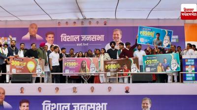Rahul Gandhi, Raja Warring and Devendra Yadav addressed a huge rally in Badli