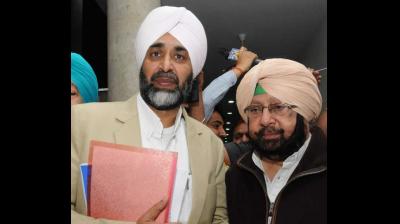 Amrinder Singh with Manpreet Singh Badal