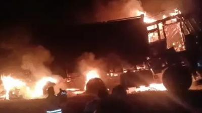 Bihar Samastipur truck Fire News