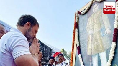Congress leader Rahul Gandhi pays tribute to Dr. Bhimrao Ambedkar on his death anniversary