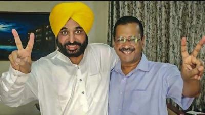 Bhagwant Mann and Arvind Kejriwal