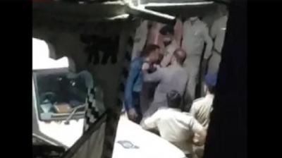 The soldier was brutally beaten by the police