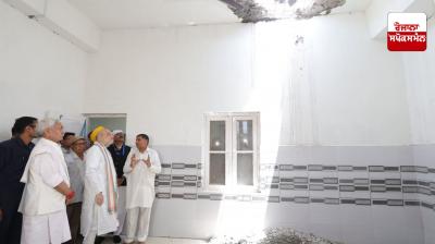 Amit Shah in Jammu and Kashmir: Amit Shah visits Gurdwara Singh Sabha damaged in Pakistani shelling