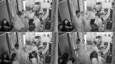 Ex-DMK corporator kicks woman