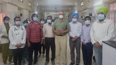  HEALTH MINISTER DR BALBIR SINGH REVIEWS COVID ARRANGEMENTS AT GOVT RAJINDRA HOSPITAL IN PATIALA