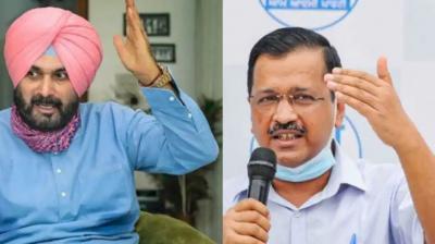 Navjot Sidhu, Arvind Kejriwal 