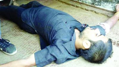 Himanshu's body lying in the bathroom