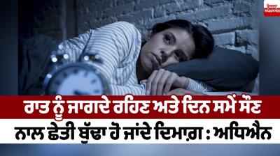Staying awake at night and sleeping during the day causes the brain to age faster Study News in punjabi 