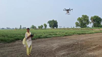 Mandeep Kaur Pannu of village Barundi became the first woman drone pilot