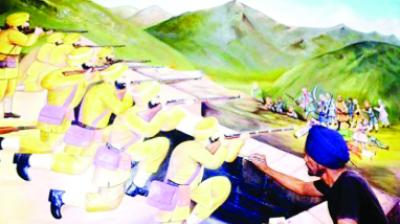 Painter During painting of  Sikh Soldiers