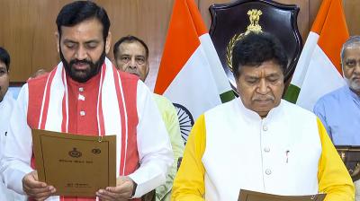 Haryana CM Nayab Singh Saini takes oath as BJP MLA from Karnal