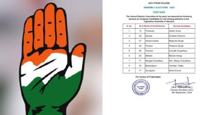 Haryana Congress Candidates List