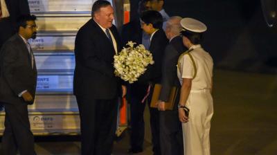 US Secretary of State Mike Pompeo in Delhi