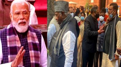 Congress MPs walk out of Rajya Sabha as PM Modi speaks in the House