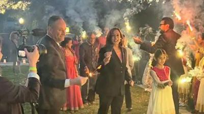 kamala Harris during Diwali Celebration