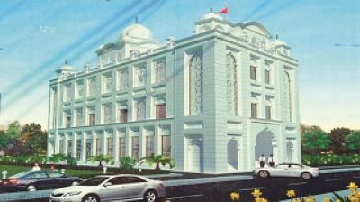 The foundation stone of the building of Gurdwara Sahib