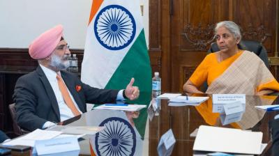 Finance Minister Nirmala Sitharaman arrives in US, meets Indian Ambassador to US Taranjit Singh Sandhu
