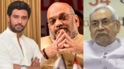 Chirag Paswan-Amit Shah-Nitish Kumar
