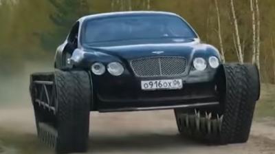 Engineer's friends built a cemented luxury bentley tank