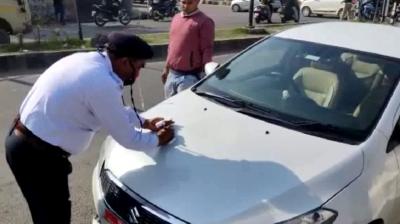 NHAI's car challaned for using hooter without permission