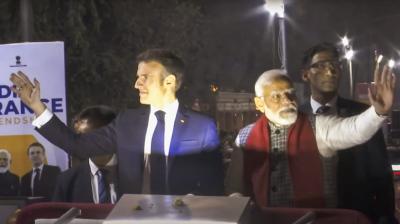 Prime Minister Modi held a road show with French President Macron in Jaipur