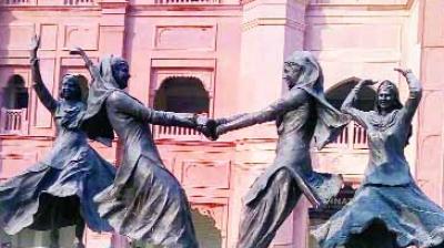 Statues heated up due to sun Rays