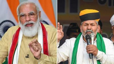 Narendra Modi - Rakesh Tikait