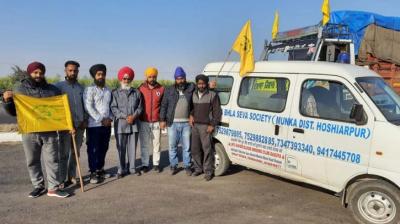 Sarbatt Da Bhala Seva Society's ambulance is present day and night to take care of the farmers