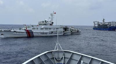 The ships of China and the Philippines clashed again in the disputed water area