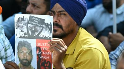  Indian farm labourers urged an end to what they consider slavery in Italy