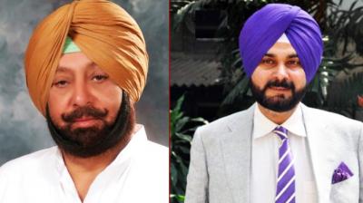 Captain Amrinder and Navjot Sidhu