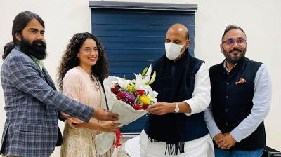 Kangana ranaut and Rajnath Singh 