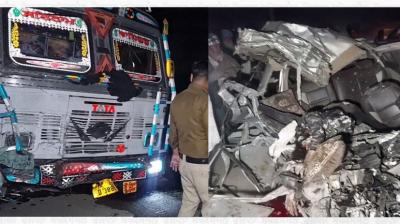 One died during a collision between a truck and Car