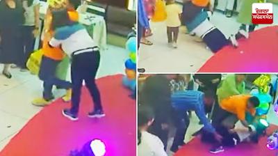 The son's birthday party was going on, the mother had a heart attack