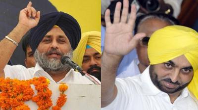 sukhbir with Bhagwant