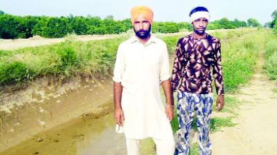 Farmers giving information on dried canal