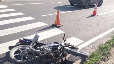 Speeding Truck Hits Motorcycle