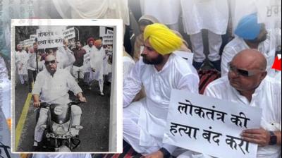 AAP MLA Gurpreet Gogi was challaned in Chandigarh, he rode a bike without a helmet