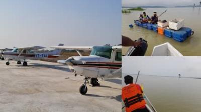 The NDRF team was busy searching for the missing plane, the plane went missing after taking off from the airport