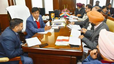  Brahm Shankar Gimpa reviewed the progress of water supply and sanitation department works
