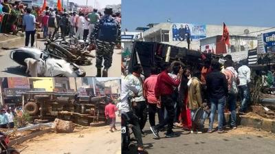 The uncontrolled truck crushed many, 12 people including a one and a half year old child were injured