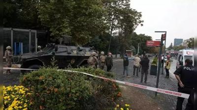 Suicide attack near the Turkish parliament, video