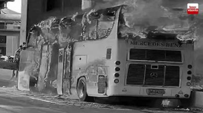 A school bus caught fire in Thailand, 25 students died