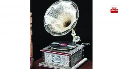 The records playing on the box machine seemed very dear