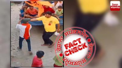Fact Check No communal angle in video of man taking religious hindu flag during a rally