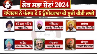 Congress released the list of 6 candidates from Punjab