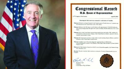 Khalsa Sajna Diwas recorded in the Congressional Record